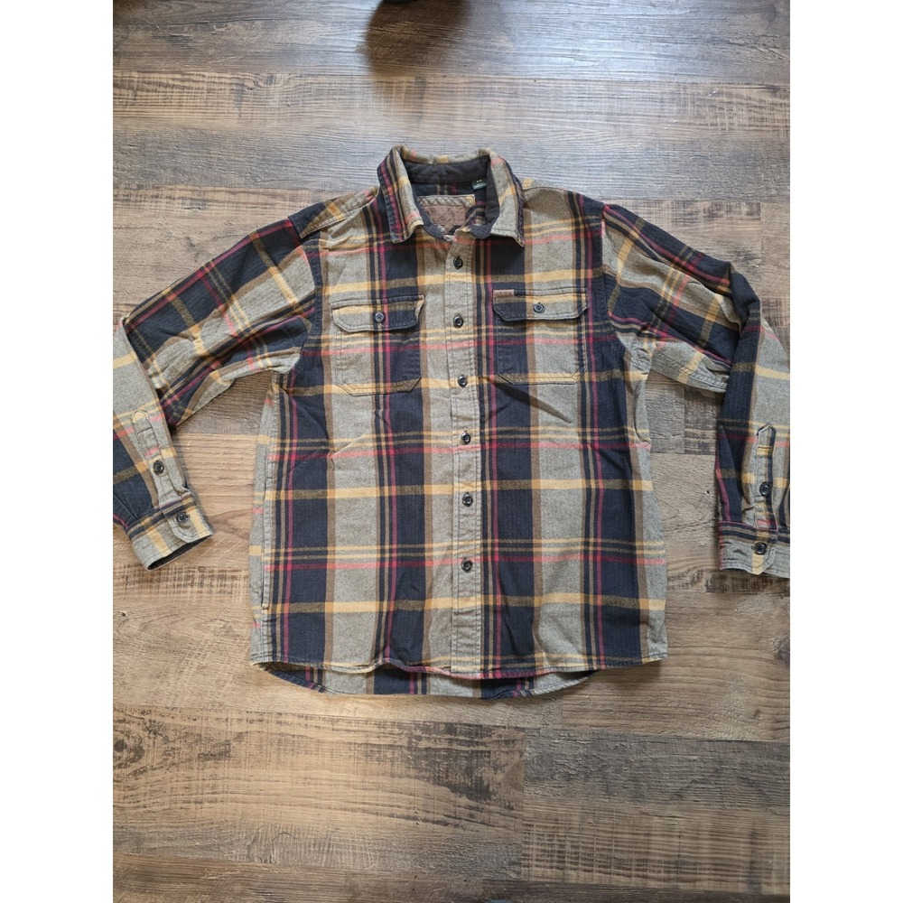 Orvis Men's M Heavyweight Flannel Shirt Jacket Plaid 4 Pocket Cotton Shacket